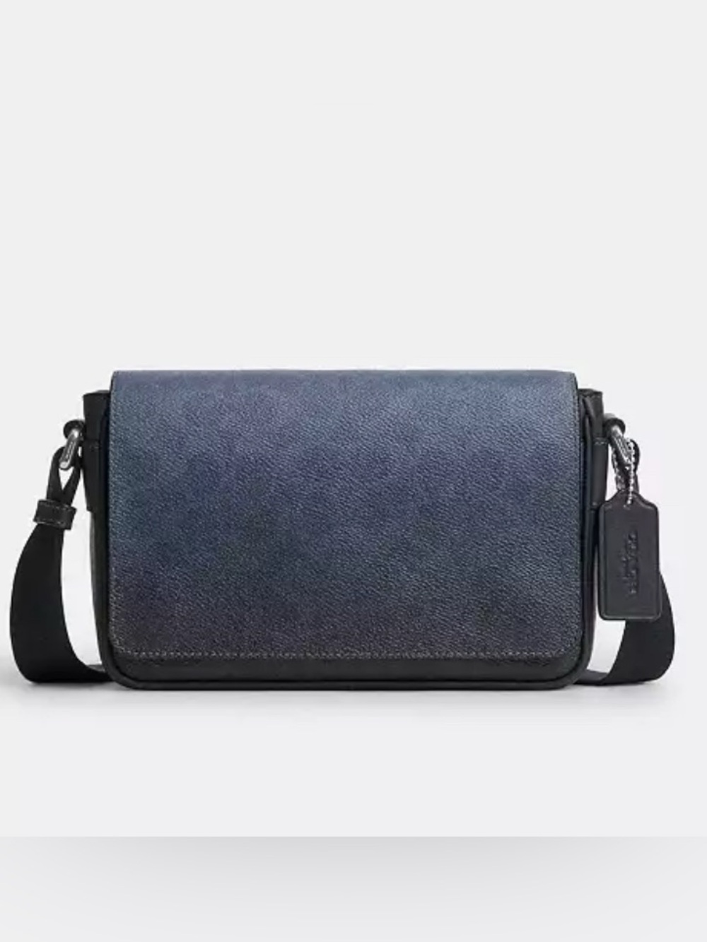 COACH Jack Flap Unisex Crossbody Bag Ombre Blue Signature Canvas NWT $398